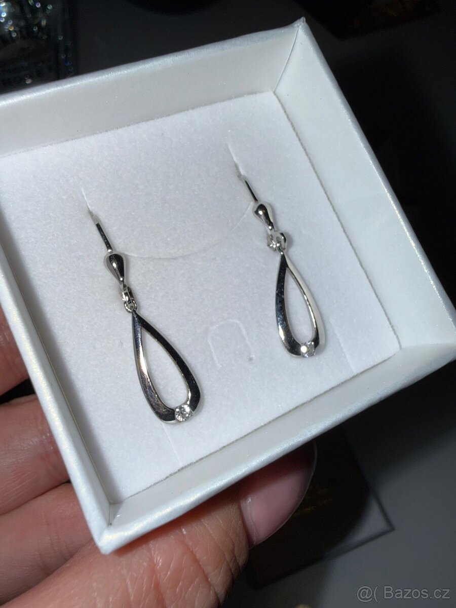 Náušnice z bílého zlata 14 karátů - 2