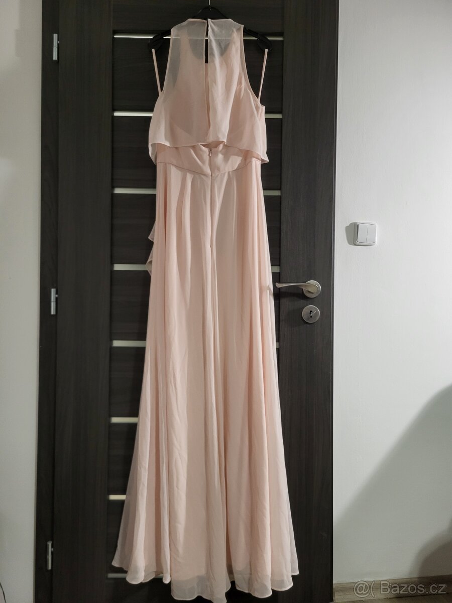 Dlouhé růžové společenské šaty Star Night - 2