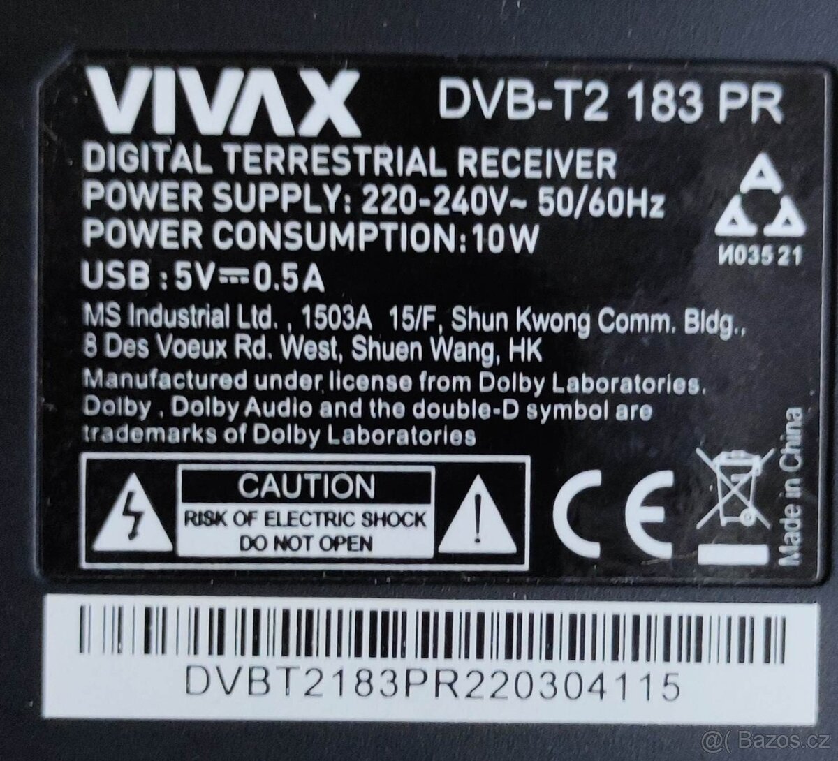 Set-top box DVB-T2 typu VIVAX 183PR - 2