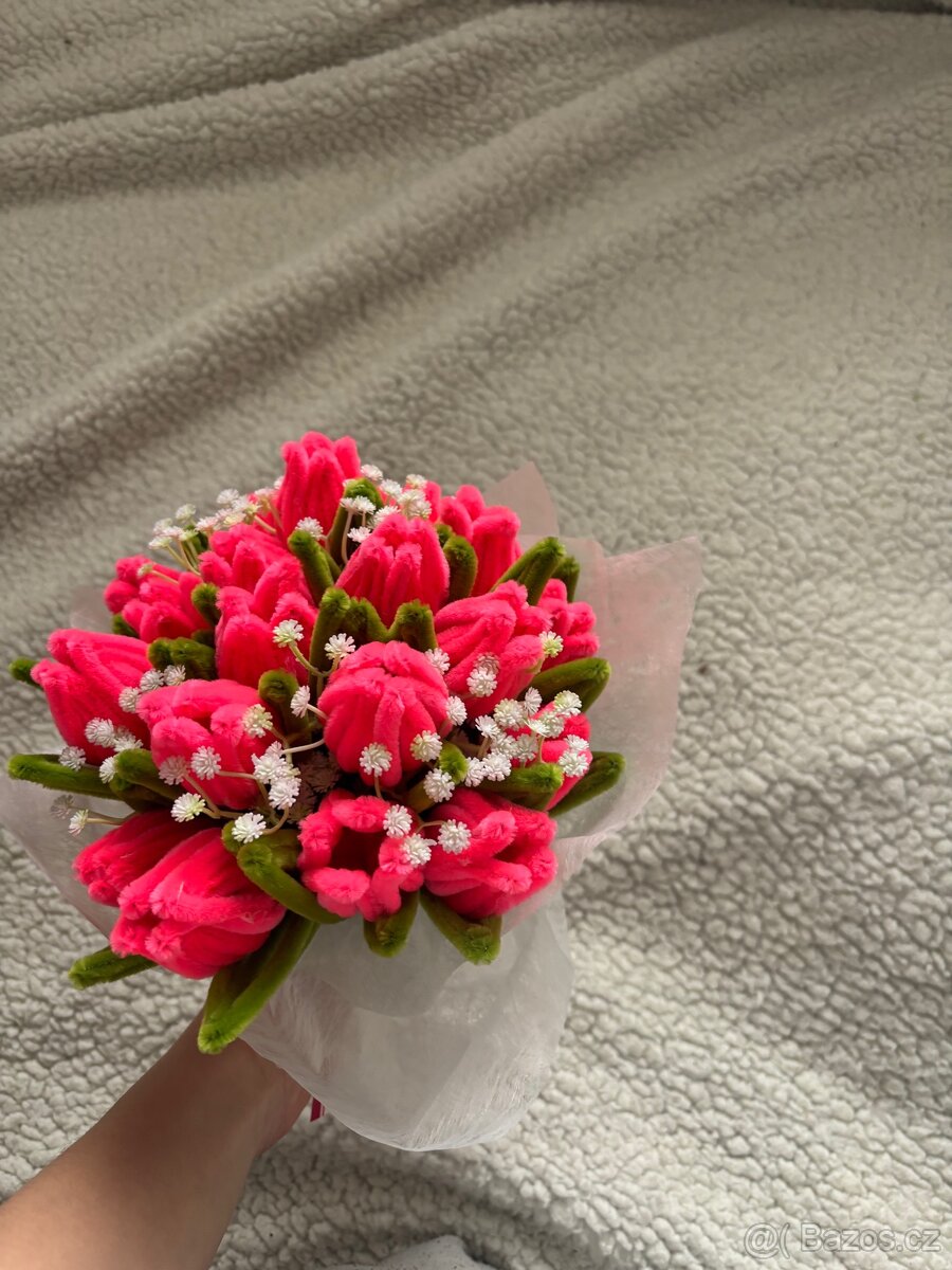 Umělá květina, pipe cleaner tulips - 2