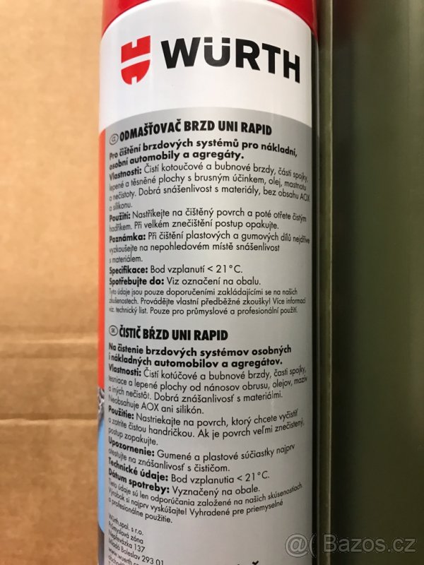 WÜRTH odmašťovač brzd PLUS - 2