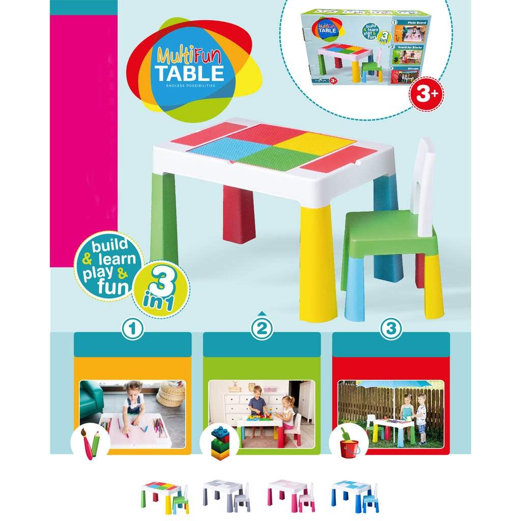 Dětská sada stoleček a židlička Multifun blue - 2