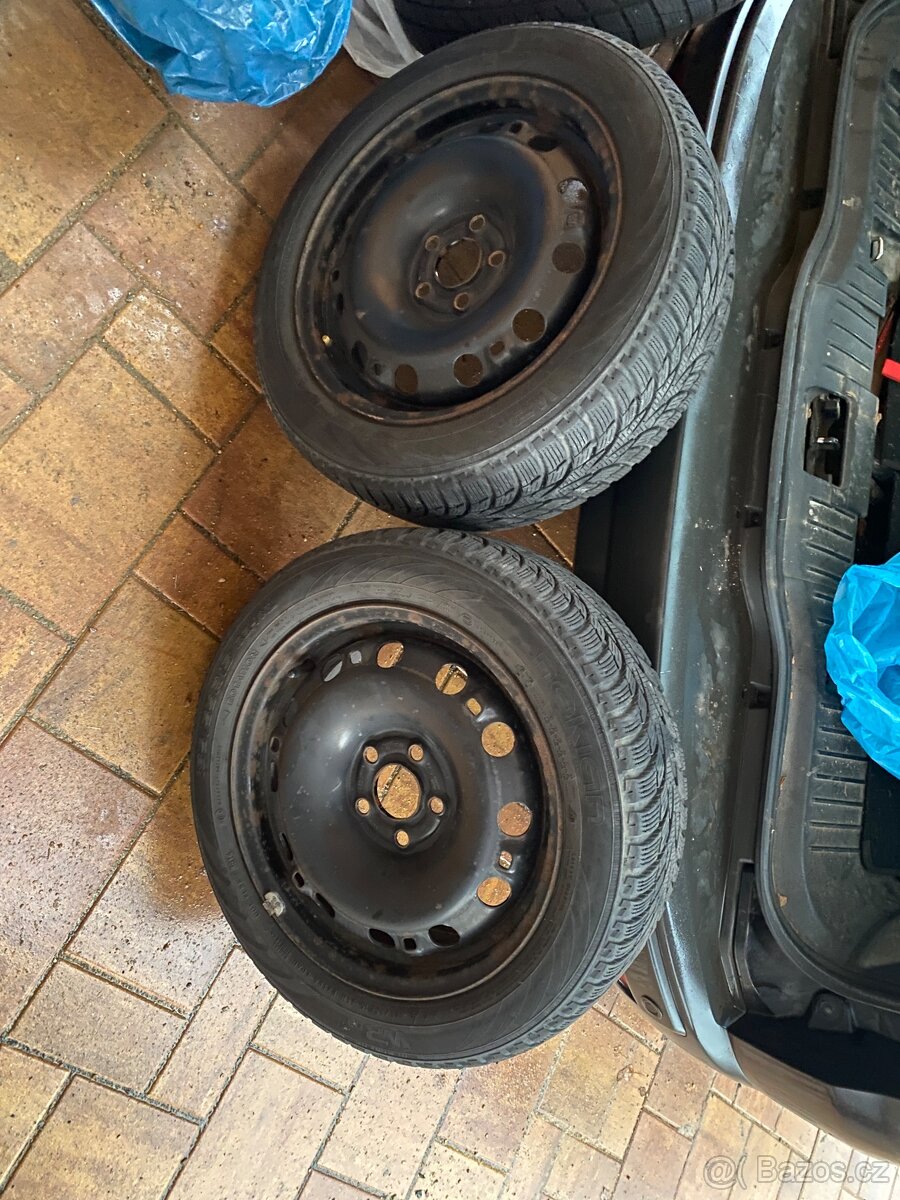 Plechové disky 15” 5x100 a zimní pneu 185/55/R15 - 2