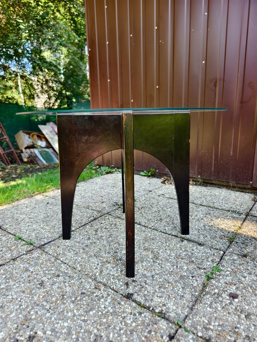 Unikátní starožitný konferenční stolek masiv - 2