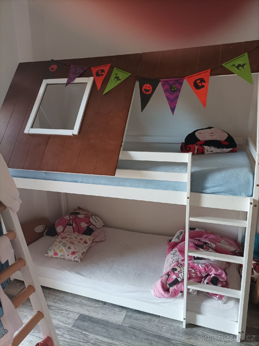 Patrová domeckova postel z borovicového dřeva - 2
