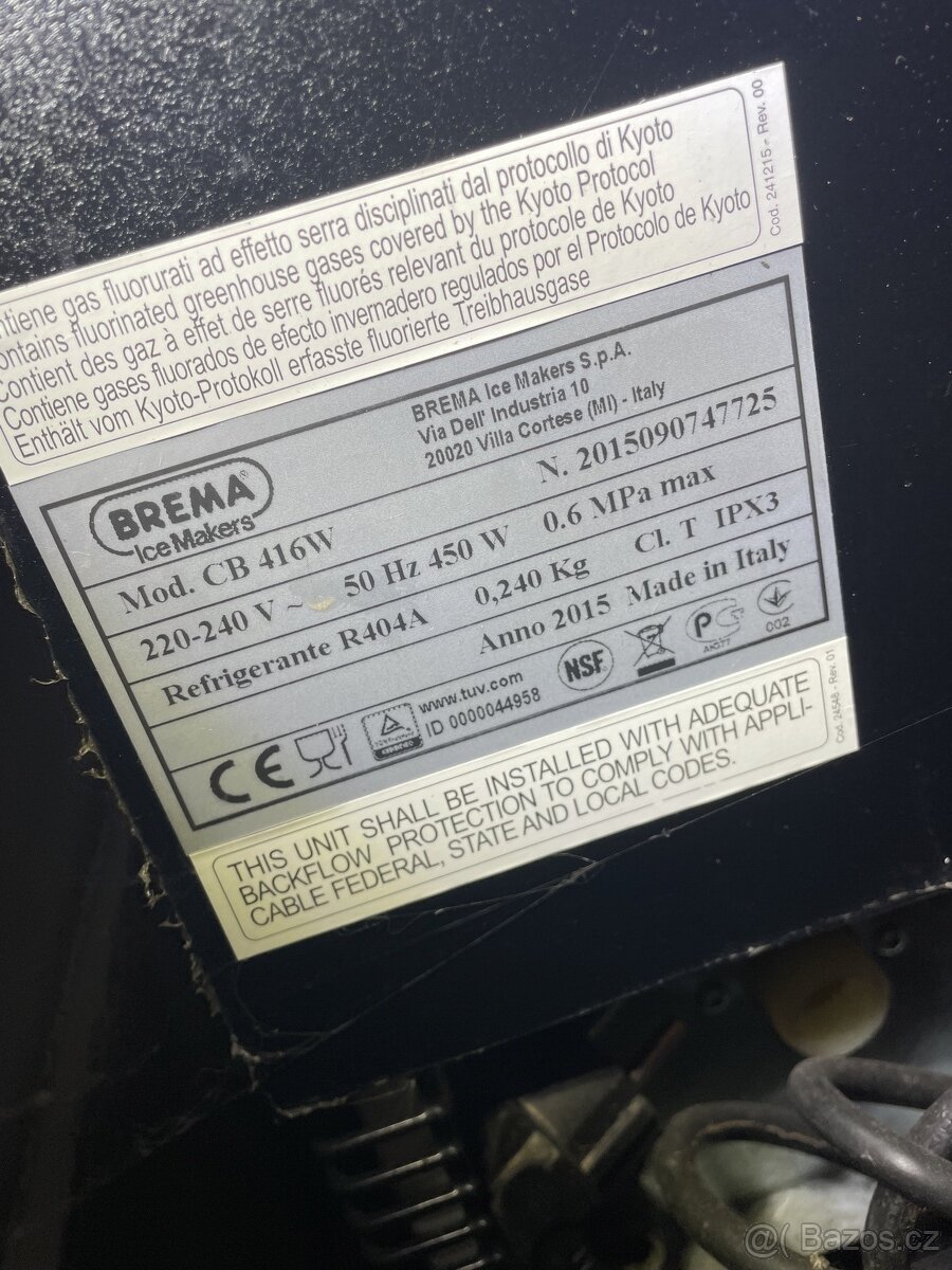 prodám nefunkční profi výrobnik ledu Brema CN 416W - 2