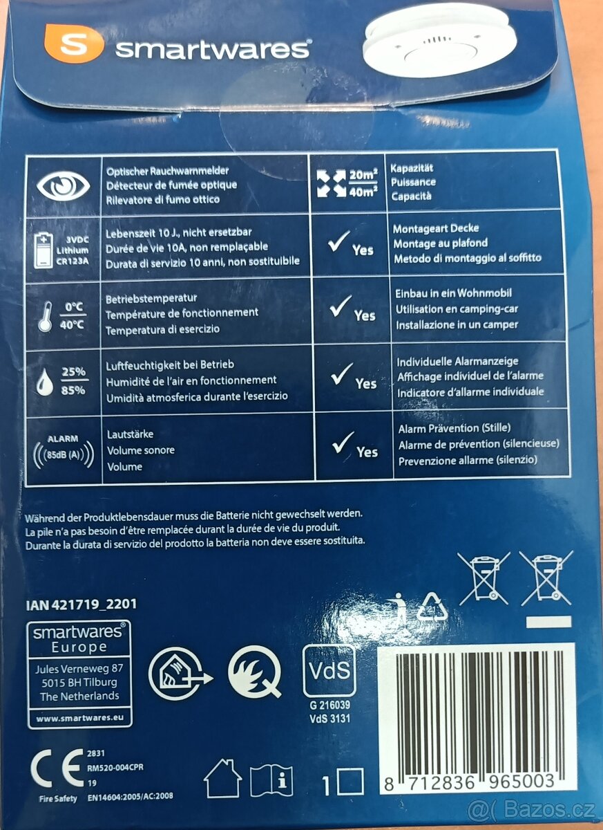 Detektor kouře - nový - 2