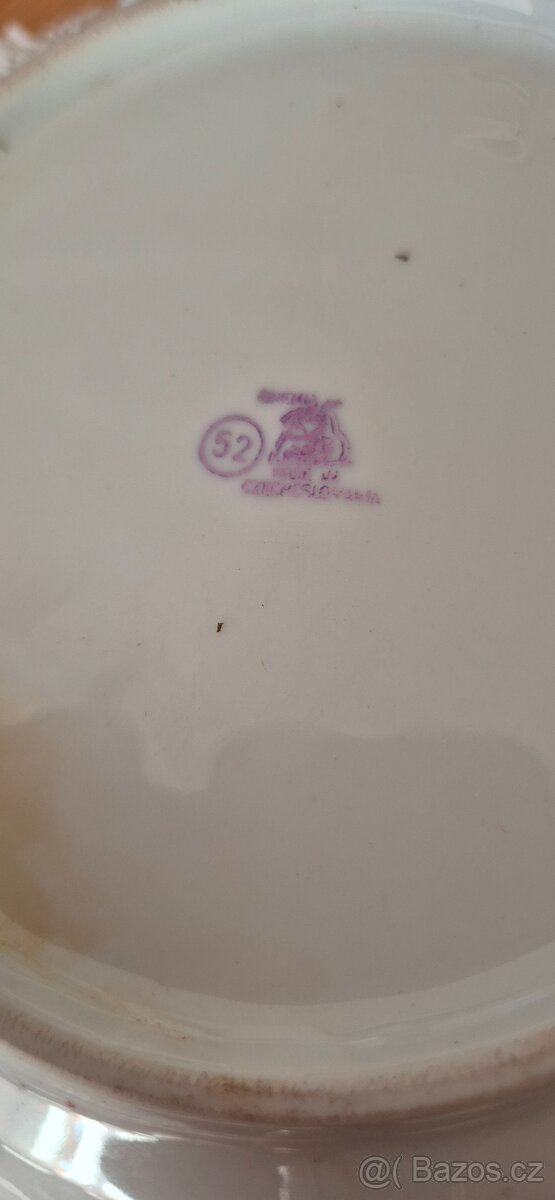 Krásný velký porcelánový hluboký talíř průměr 30 cm - 2