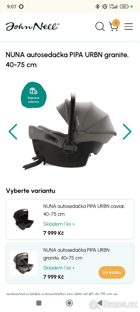 Prodám autosedačku (vajíčko) Nuna - 2