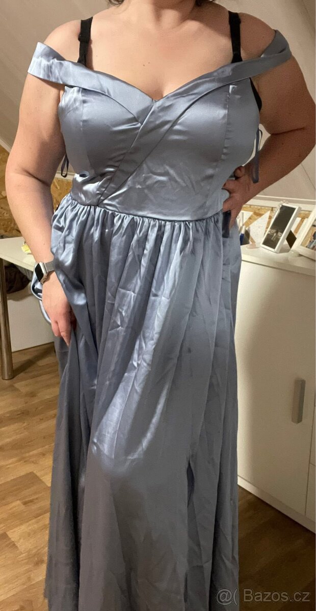 Nebesky modré plesové šaty - 2