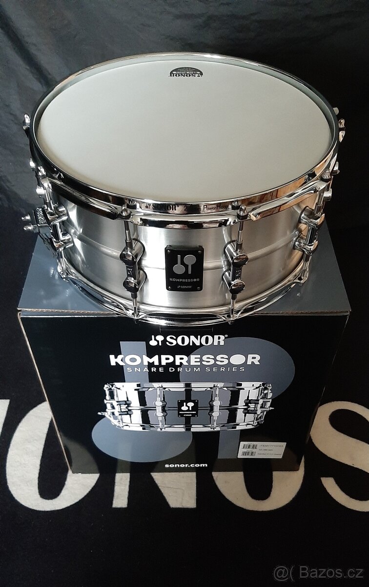 Prodám nový snare Sonor Kompressor- Aluminium, 14"x6,5 - 2