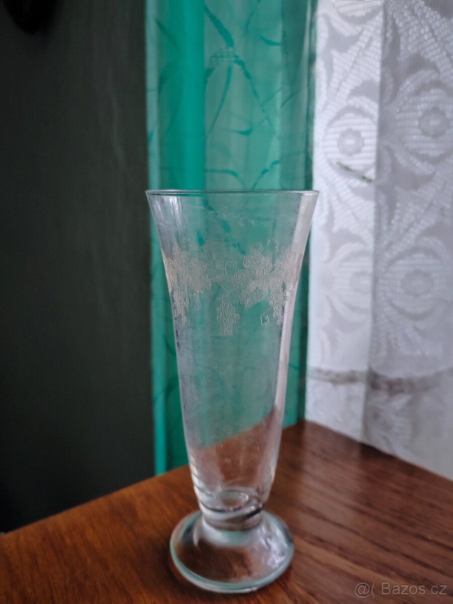 Retro skleněné vázičky a mistička ručně malovaná - 2