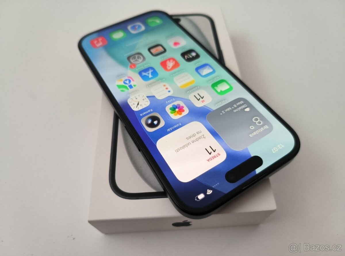 apple iphone 15 128gb Midnight 100% Batéria - 2