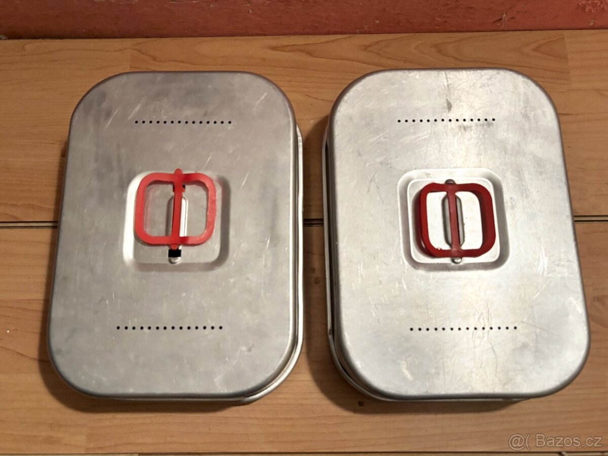 Retro hliníková dóza, krabica, box na potraviny - 2