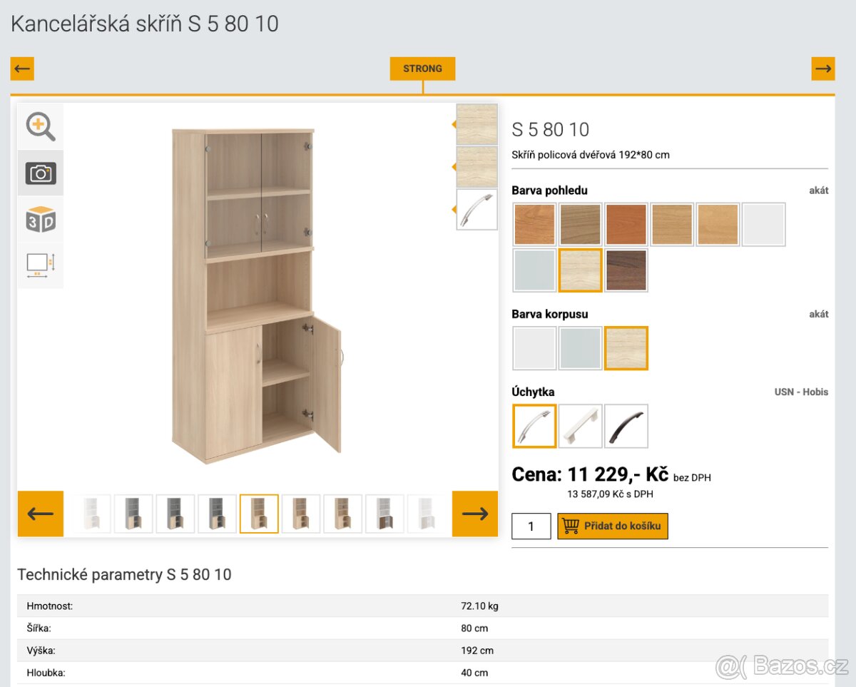 Výprodej kanceláře – Skříň dvéřová – proskleněná 4800 Kc - 2