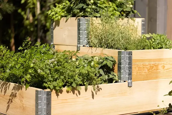 36ks Kloubový závěs Bova KZ30-15 pro vyvýšený záhon a palety - 2