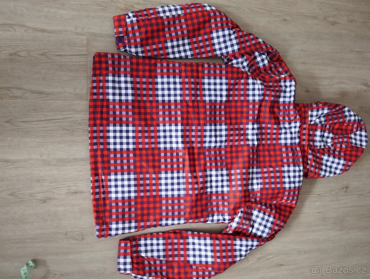 Zimní nová bunda, vel. M, červeno-fialovo-bílá kostička - 2