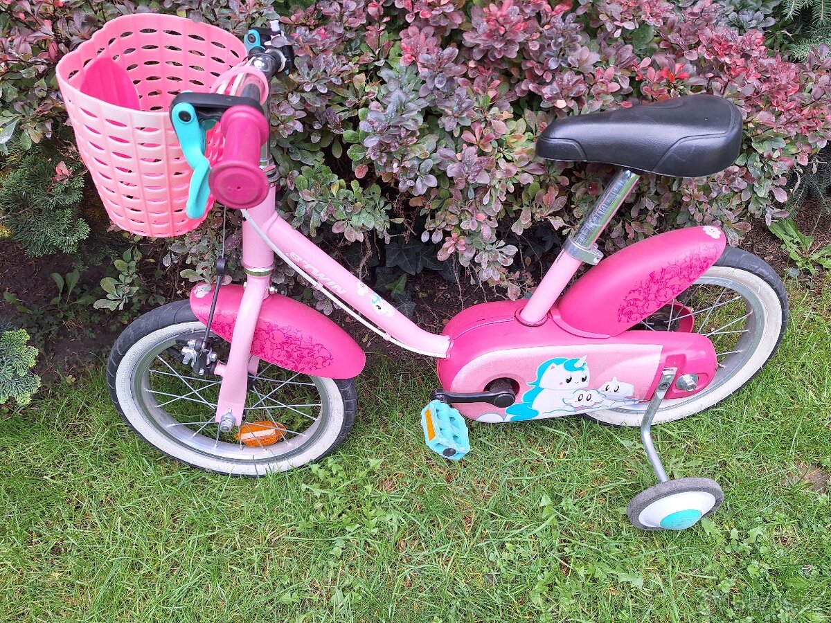 Detske dívčí kolo B-Twin 14 Pink růžové pro ho - 2