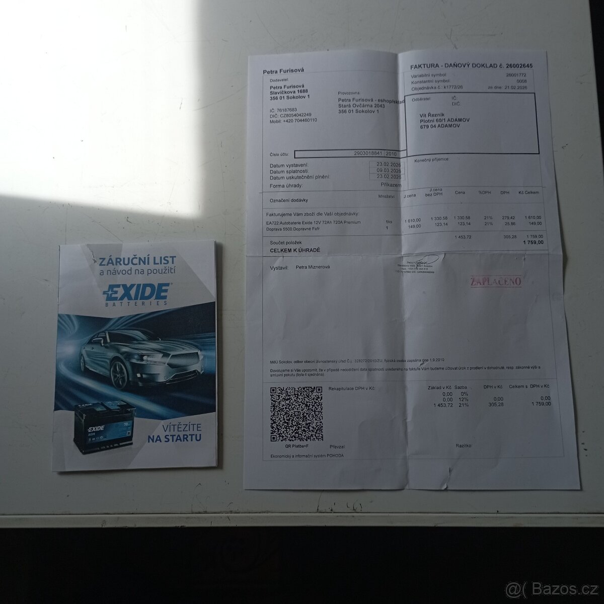 Autobaterie Exide 12V 72Ah - 2