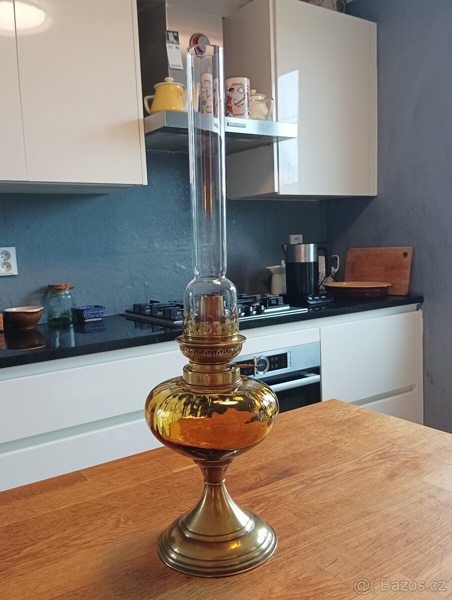 STAROŽITNÁ ART DECO PETROLEJOVÁ LAMPA GAUDARD, 20.–30. LÉTA - 2
