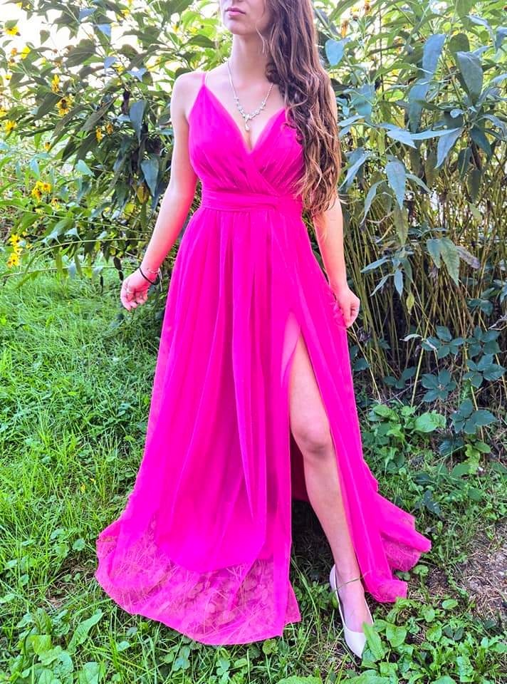 NOVÉ TŘPYTIVÉ plesové šaty PINK RŮŽOVÉ - 2