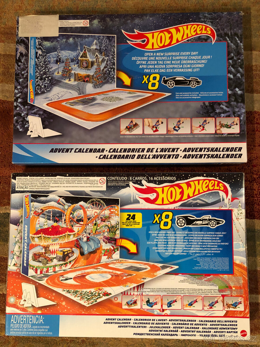 Hot Wheels - Adventní kalendář 2ks autíčka a příslušenství - 2