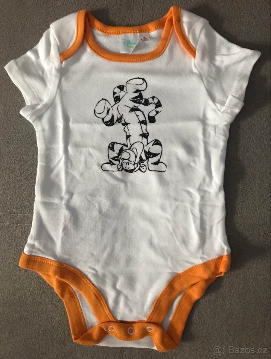 Body s krátkým rukávem tygr vel.74/80 a 74 Mickey - 2