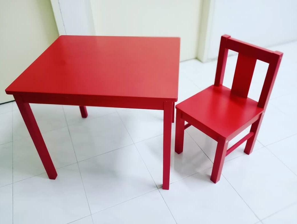 Dětský dřevěný stoleček set ikea a 2 židle - 2