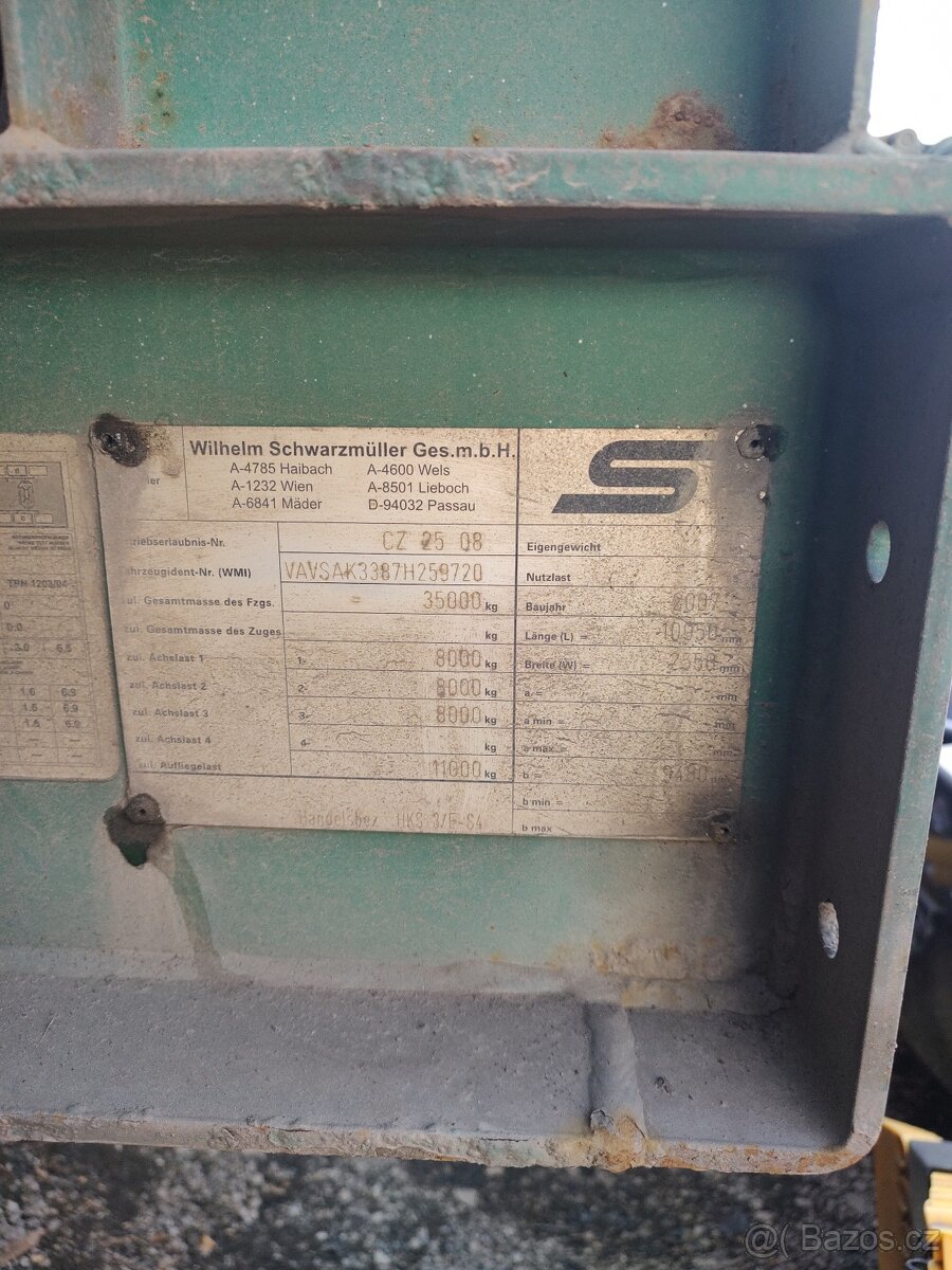 Návěs velkoobjemový schwarmuler r.v.2007 - 2