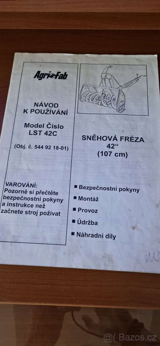 Sněhova freza pro traktory Husqvarna - 2
