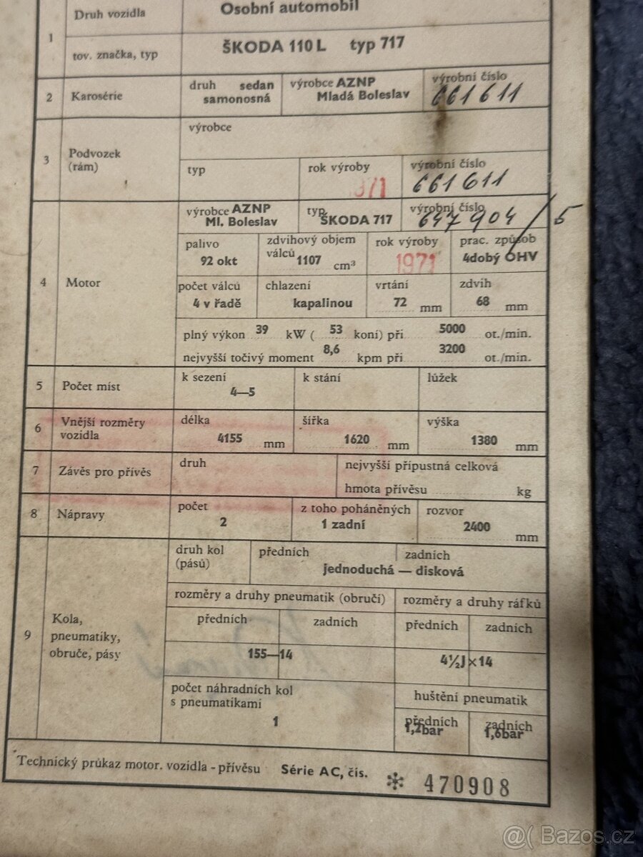 2 x Technický průkaz Škoda 110 L, VAZ 21073 kombi - 2