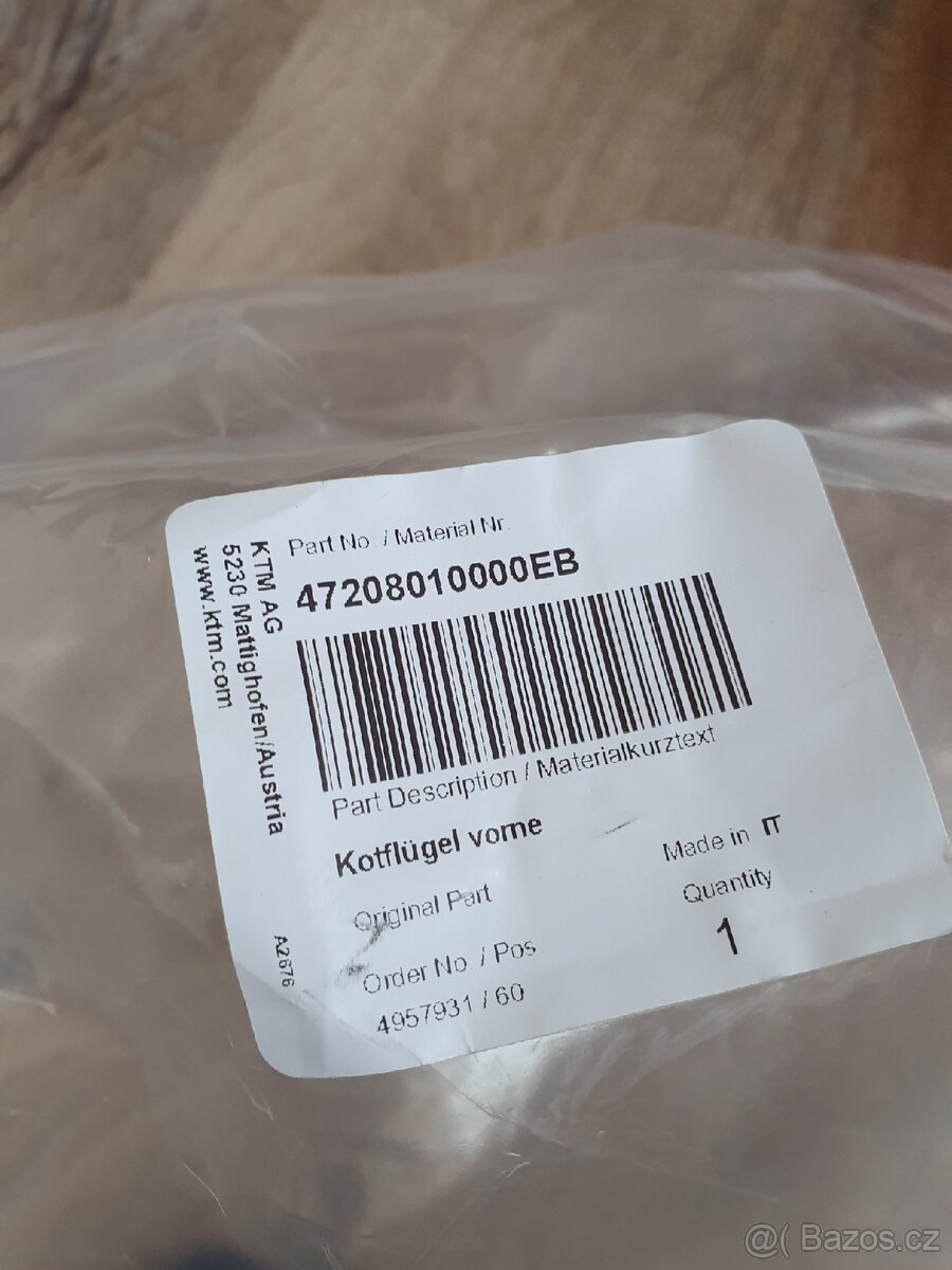 Přední blatník ktm original nový - 2