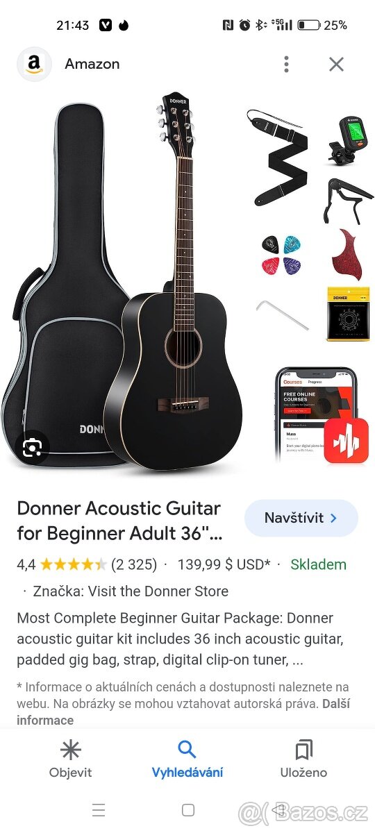 Akustická kytara DONNER velikost 3/4 - 2