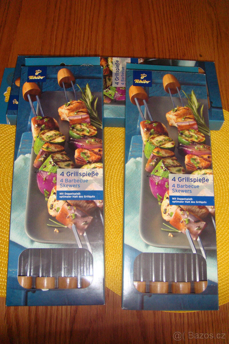 prodám 3sady grilovacích jehlel s dvojitým hrotem 160kč/sada - 2