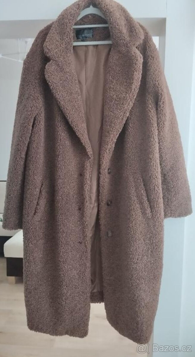 DÁMSKÝ ZIMNÍ KABÁT vel. 52 / xxxxxl - medvídkový kožíšek - 2