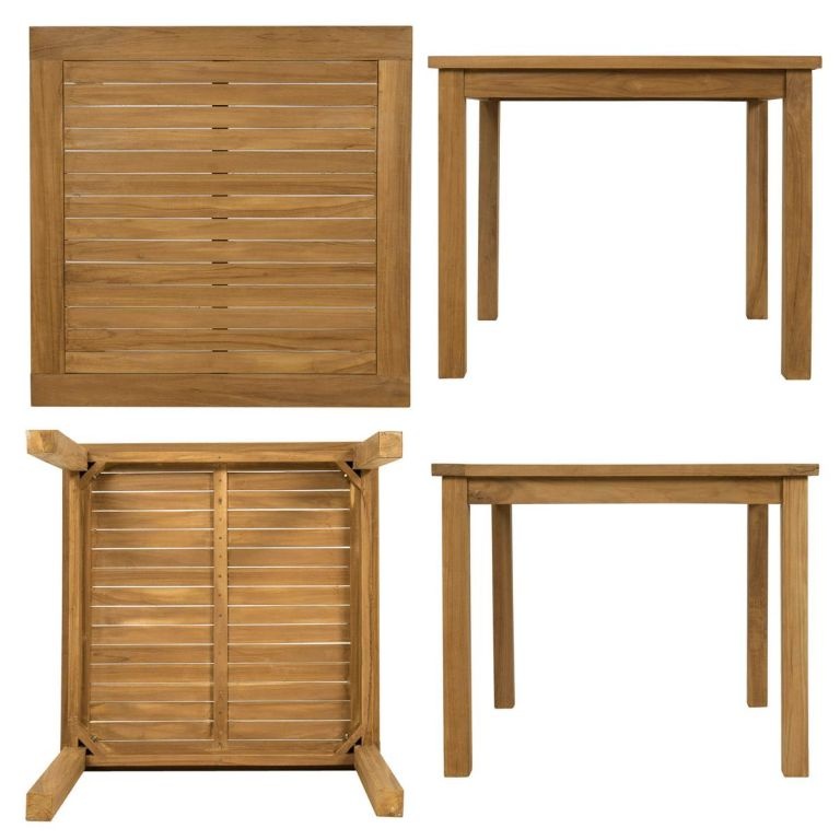 Divero zahradní dřevěný stůl, 90 x 90 x 75 cm - 2