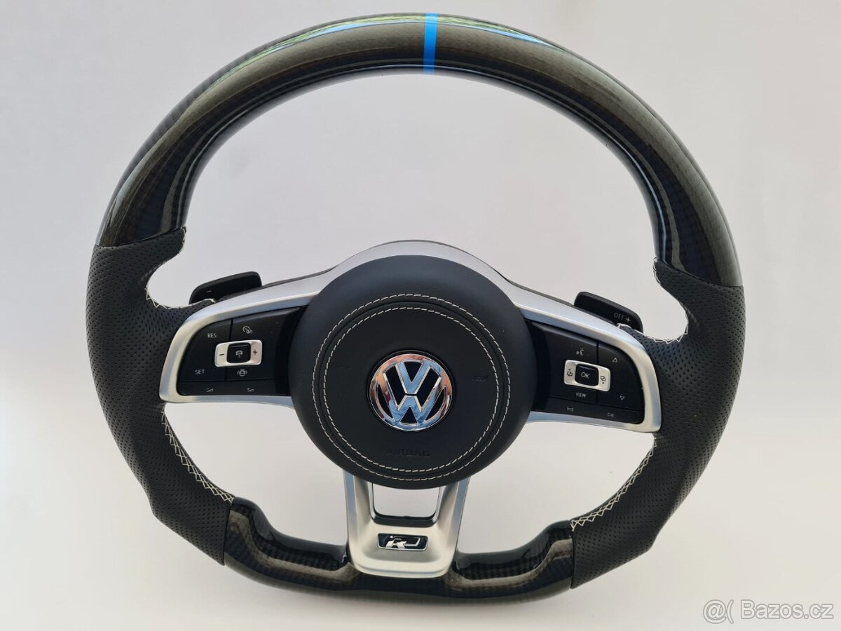 VOLANT VOLKSWAGEN R RLINE GTI - PERFOROVANA KOZA / KARBÓN - 2