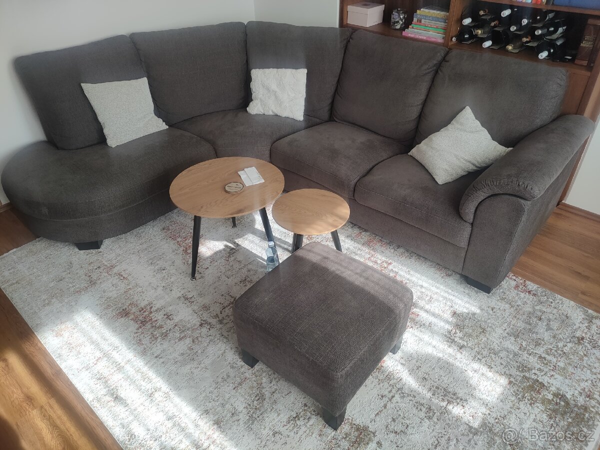 Rohová sedací souprava / gauč + sedátko - 2