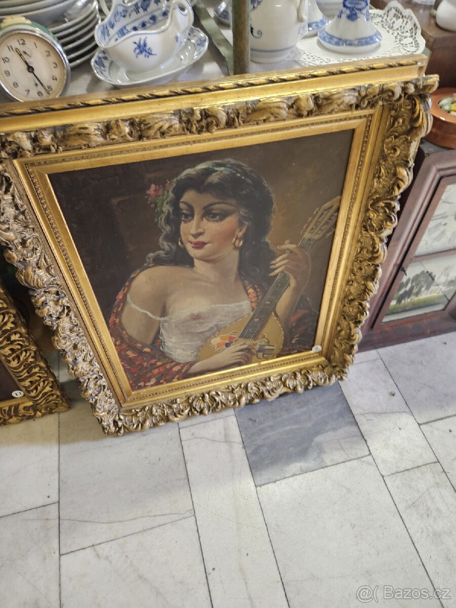 Obraz cikánka s mandolínou - 2