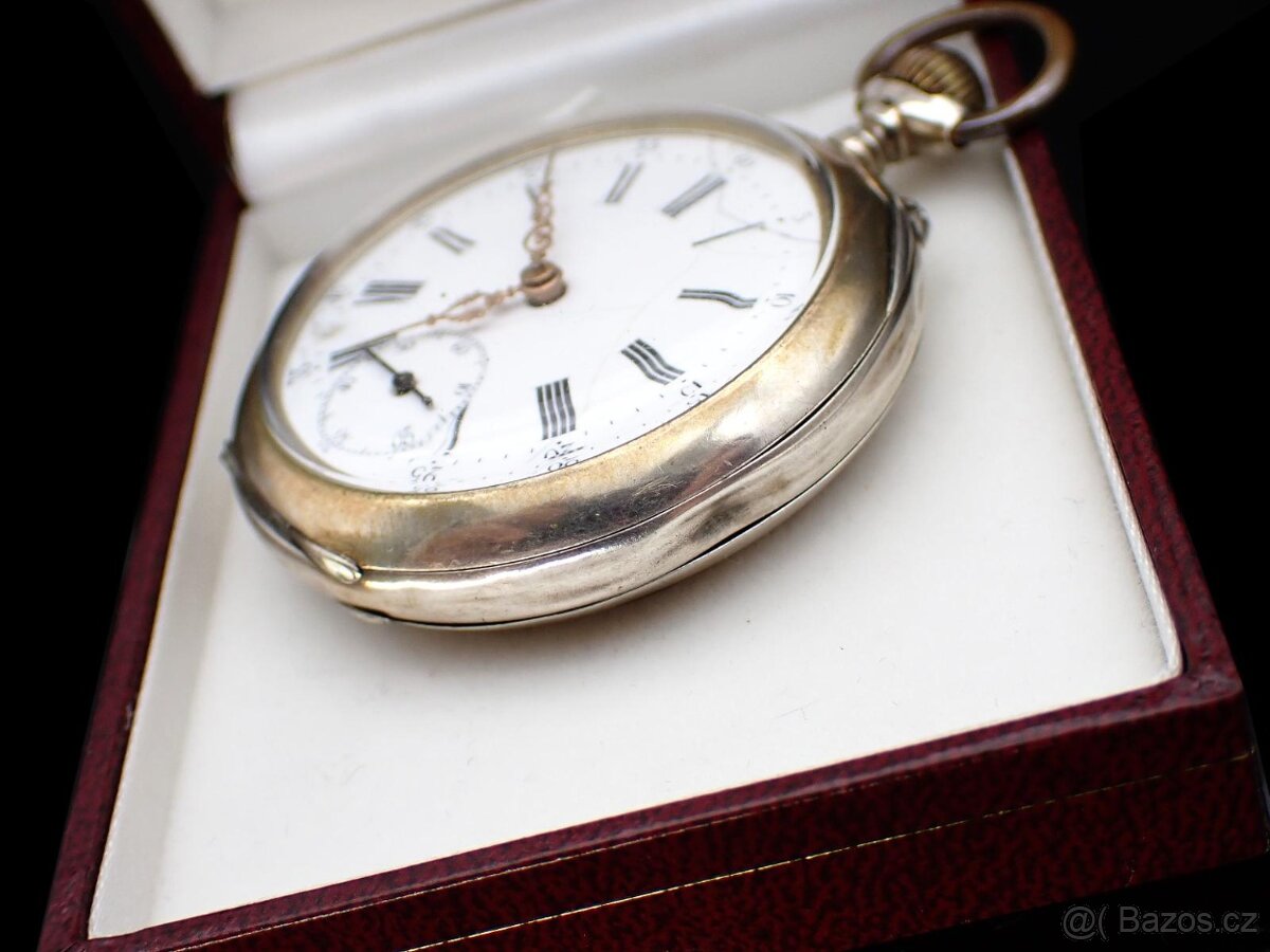 Švýcarské stříbrné kapesní hodinky - 2
