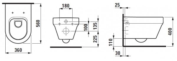 závěsné wc včetně sedátka - LAUFEN Form - 2