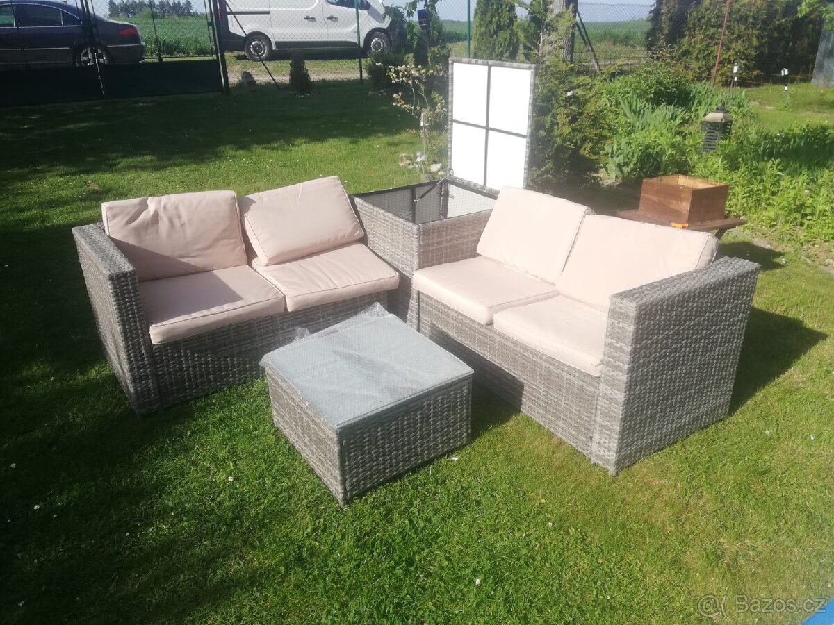 Nový ratanový set šedé barvě - 2