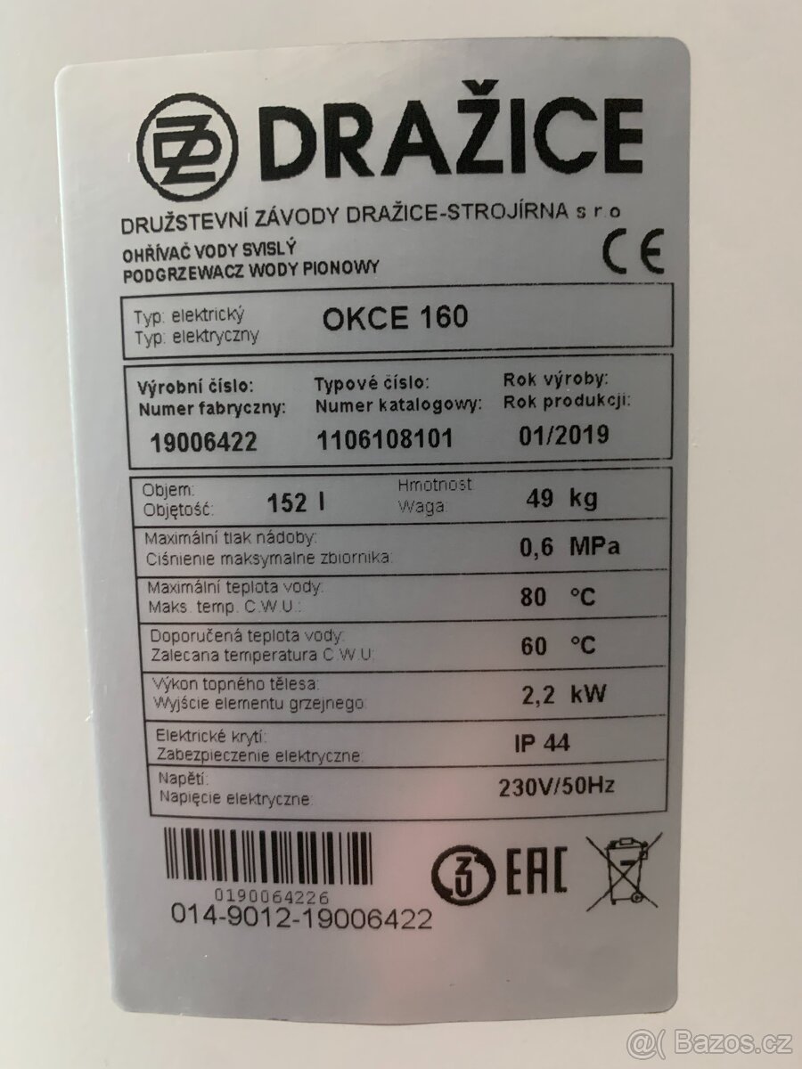 Bojler Dražice OKCE 160 - 2