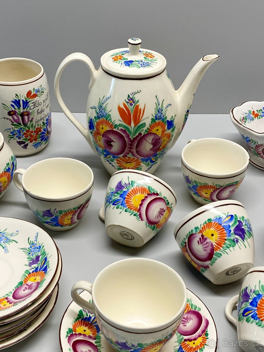 porcelán servis čajový kávový servis hrnek konvička - 2