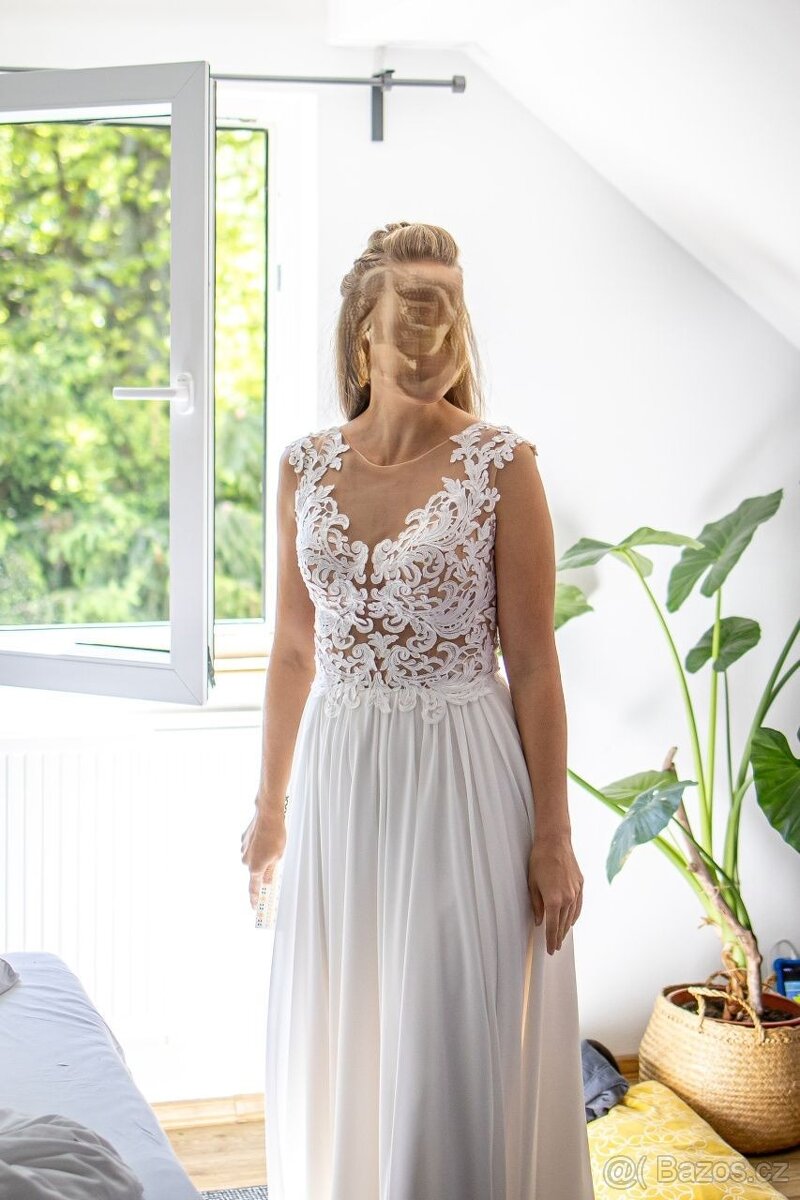 Lehké svatební šaty, vel.S - 2