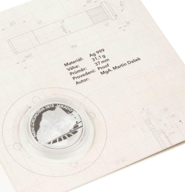 Stříbrná mince Na kolech - Parní lokomotiva 387.0 Mikádo - 2