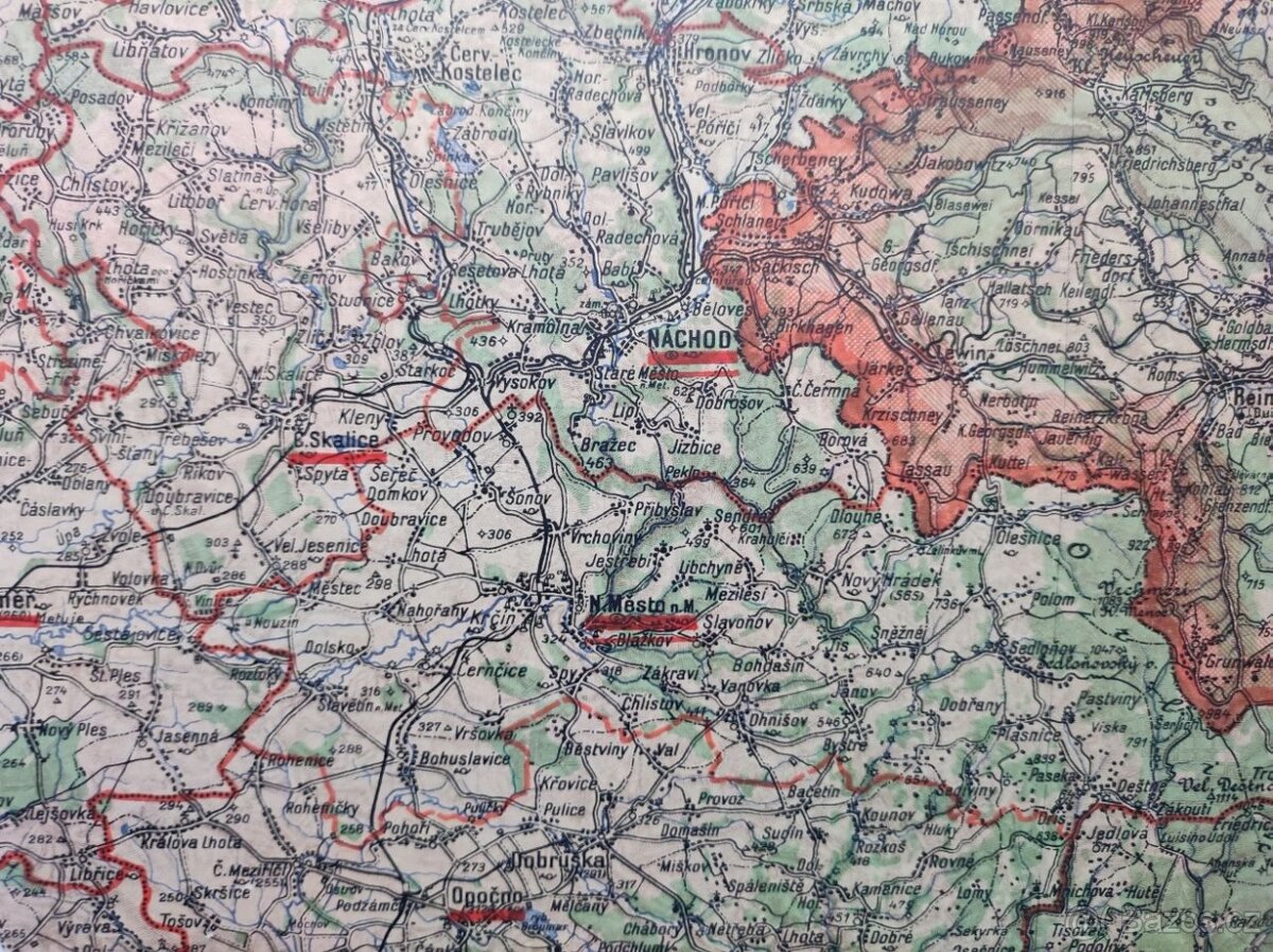 Strará mapa - Východní Čechy, Orlické hory a Severní Morava - 2