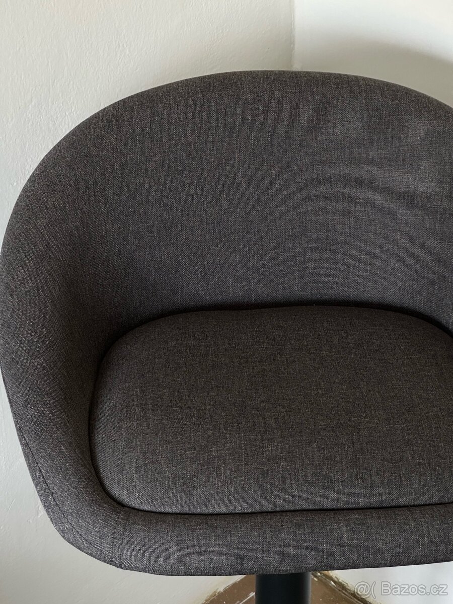 Barová židle TAULOV - šedý potah, černá noha (JYSK) - 2