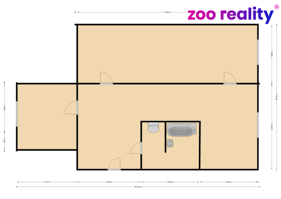 Prodej, byt 2+1, 61 m2, OV, Chomutov, ul. Komenského - 2