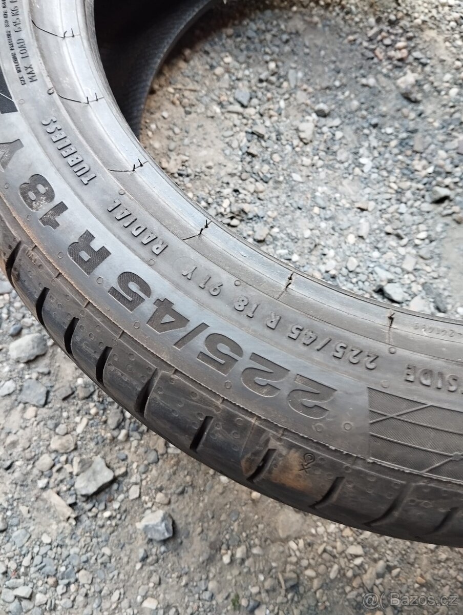 225/45/18 91y Continental - letní pneu 2ks RunFlat - 2